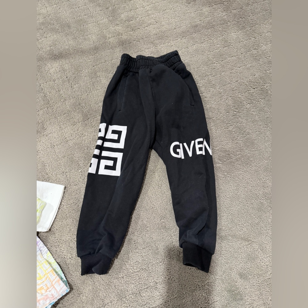 Kids Givenchy Black Joggers with White Logo
